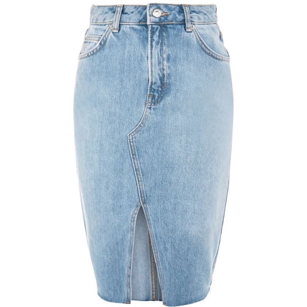 Topshop Denim Midi Skirt